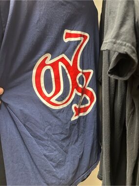 Men's One7six Navy Short-Sleeve Shirt with Red Graphic